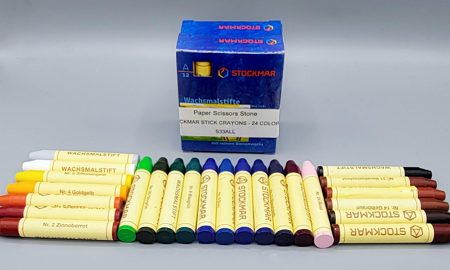 Stockmar Beeswax Crayons - BULK packed 12 colors - STICK or BLOCK • PAPER  SCISSORS STONE