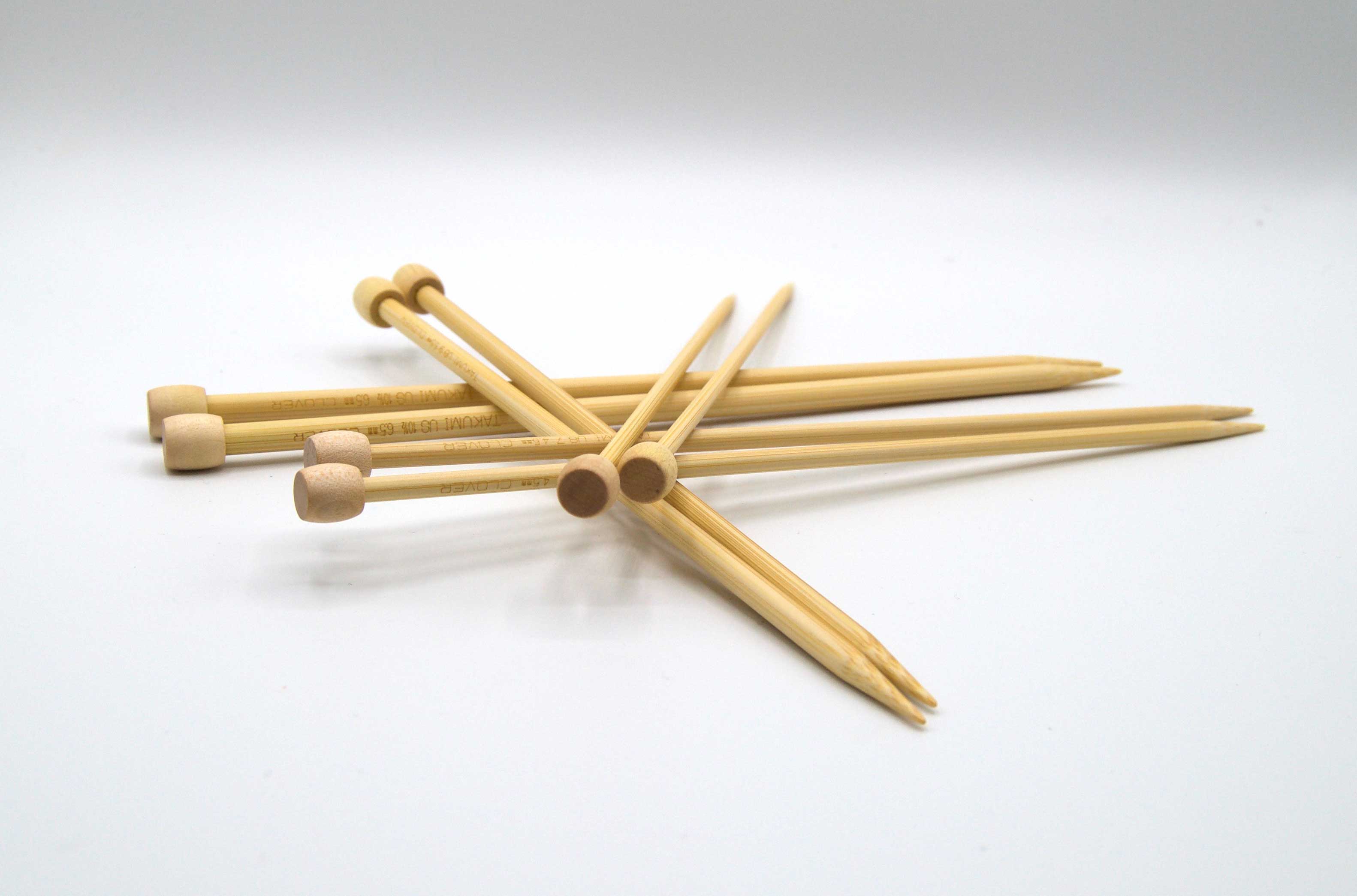 Clover Bamboo Single Point Knitting Needles 9 Size 2