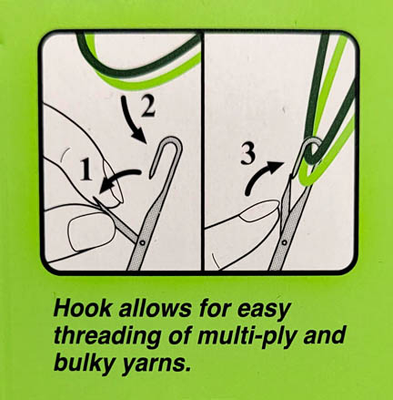 Darning Needles With Latch Hook Eye 2 Pkg